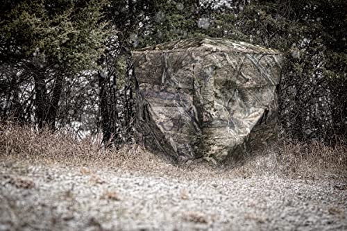 Ameristep Fieldview 3 Durable One-Way View See-Through Mesh Hub Style Hunting Ground Blind | 3 Hunters Concealment | Mossy Oak Dna Camo #TOP5