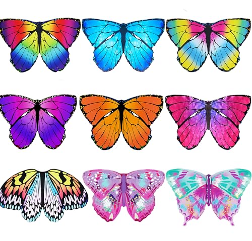 D.Q.Z Fairy-Butterfly-Wings Costumes for Toddler Dress Up Clothes Toys for 3-9 Years Old Girls Boys Bulk Gifts Party Favors (Butterfly Wings)