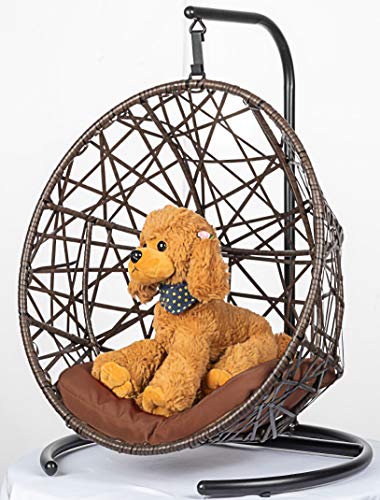 SkyMall Unique Steel and Wicker Rattan Hanging Hammock Pet Chair Bed - Large