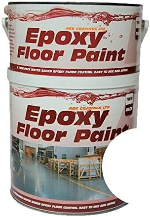 Epoxy Resin Floor Paint by Ask Coatings. for Garage, Industrial and Domestic. 5L (White)