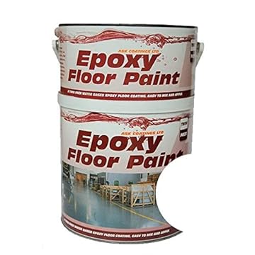 Epoxy Resin Floor Paint by Ask Coatings. for Garage, Industrial and Domestic. 5L (White)
