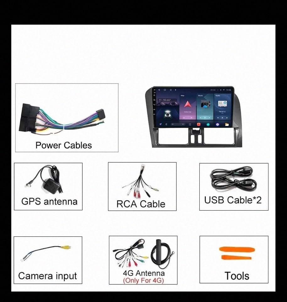 Navegador GPS pantalla tactil Volvo XC60 2007-2017 Android Auto Bluetooth 7