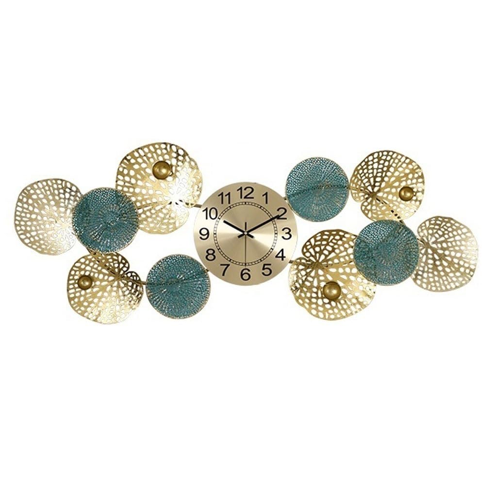 SLEEVE Decorative Clock Chinese Style Metal Wall Clock Creative Wall Clock Modern Light Luxury Living Room Clock Home Atmosphere Porch Clock Wall Clock(A)