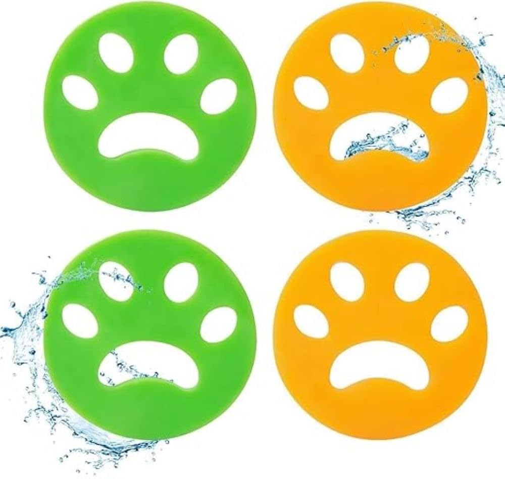 4 Pack Washing Machine Hair Remover Balls – Reusable Silicone Pet Fur & Lint Catcher for Laundry, Floating Hair Removal Device for Dogs & Cats Clothes Dryer & Washer (Green & Orange)-image-31