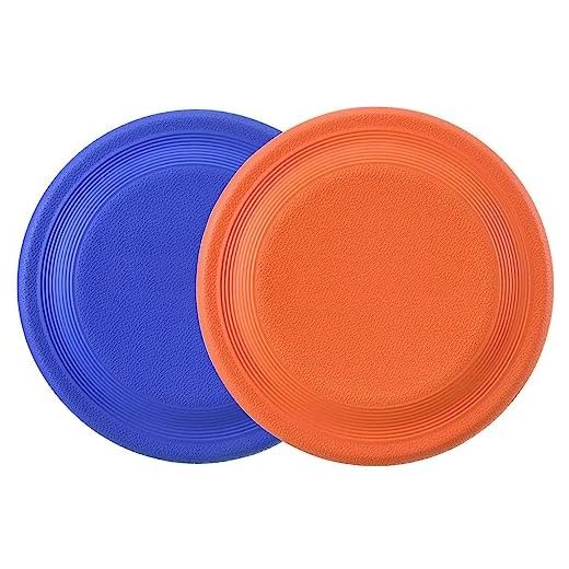 XIGOU Dog Flying Disc (2 Pack) - Durable Rubber Flying Disc Dog Toy - 9.25" Indestructible Rubber Dog Fetch Toy - Puncture Resistant & Bite Resistant Extremely - for Medium Large Dogs