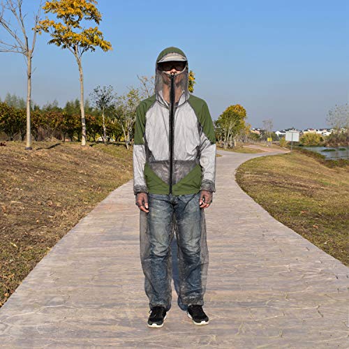 Traje para prevenção de mosquitos, Andoer Fato repelente de mosquitos ao ar livre Jaqueta de insetos