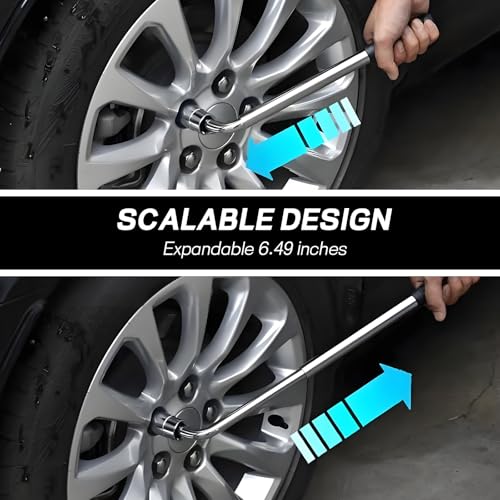 Image of Telescoping Lug Wrench, Extendable 4 Way Lug Wheel Wrench, Wheel Nut Remover Set with 17 /19mm and 21 /23mm Sockets, Universal Tire Repair Tool Kit for Cars Trucks SUVs