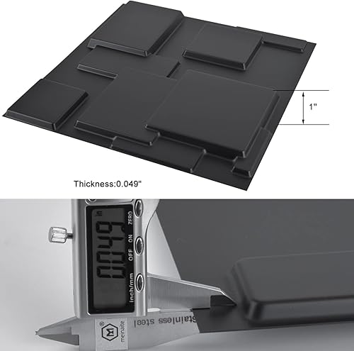 Miniatura 137 de Art3d Paneles para pared 3D para decoración de paredes de interior Rectángulo 3D Blanco,Rectángulo 3D,Negro -,Diamond,Blanco suave,white