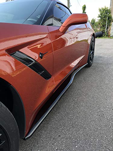 Performance Corvettes C7 Stingray Z51 Side Skirts Rocker Panels Painted Carbon Flash Metallic Z07 Style for Base Model Fitment