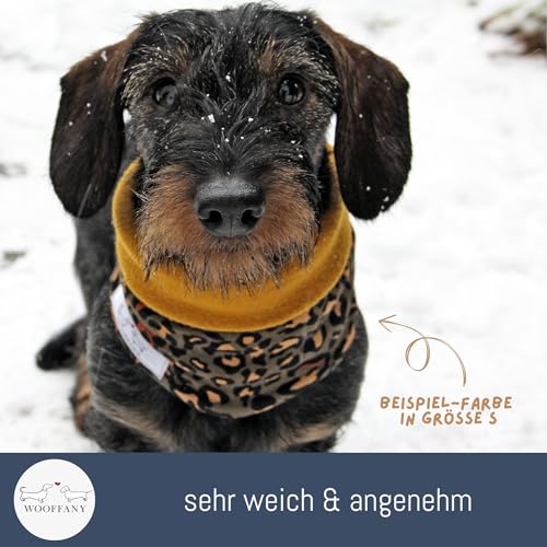 WOOFFANY Loop-Schal Design Sarah - 100% Baumwollfleece - waschbar bei 30° - für kleine Hunde bis mittelgroße Hunderassen - Handgefertigt in Deutschland
