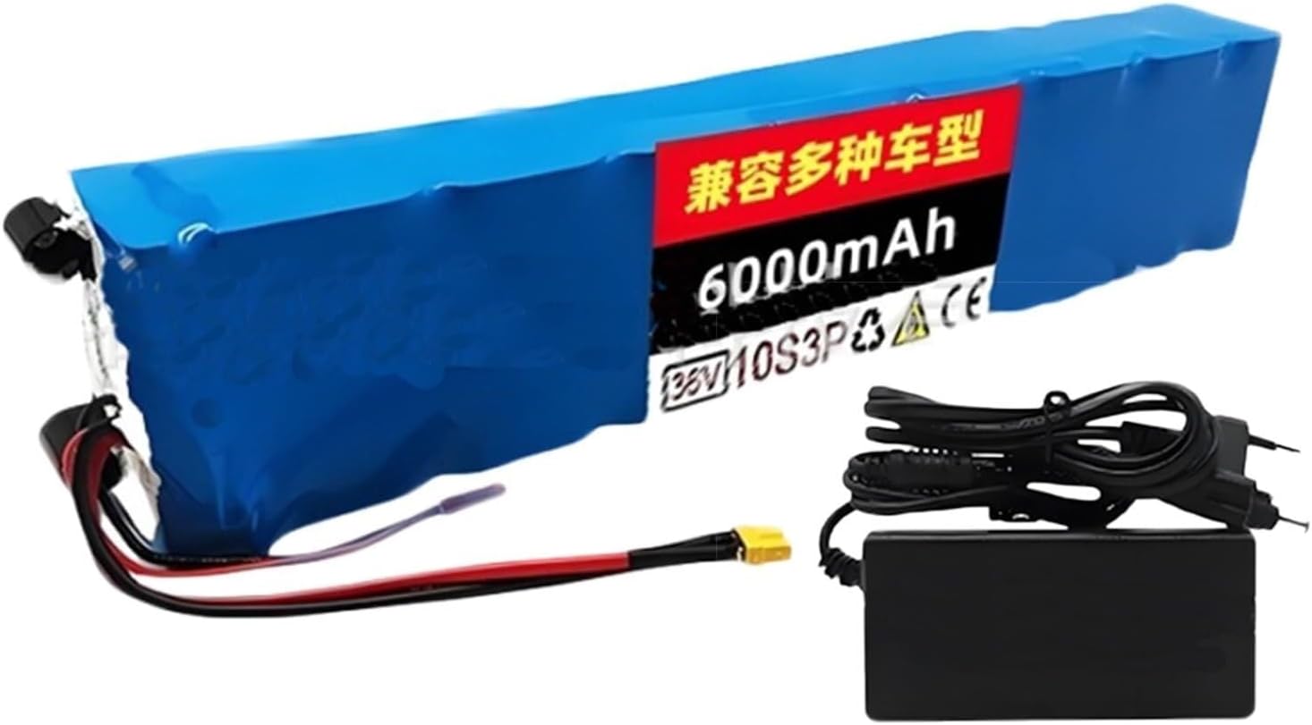 10S3P 36V 6000AhM365 36V Battery Pack, M365 Electric Scooter BMS, Waterproof Lithium Battery Pack with Charger