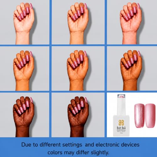 Image of BOLT BEE 15ML Gel Nail Polish 1Pc Clear Pink Glitter Nail Polish Soak Off UV LED Nail Gel Polish Nail Art Starter Manicure Salon DIY at Home, 0.5 OZ (1) (93)