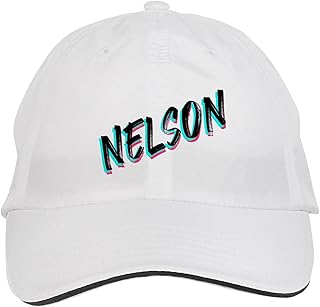 Makoroni - Nelson Name Hat Adjustable Cap, DesL98 White
