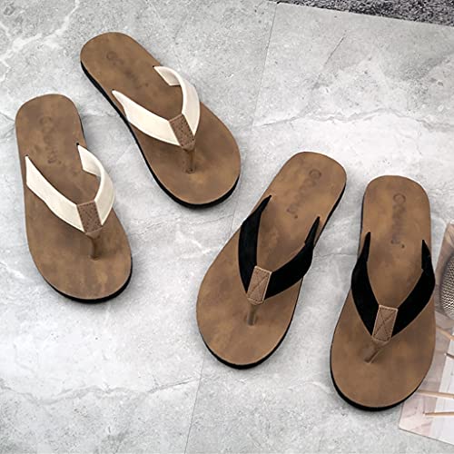 Sole Cork Flip Flops Bathroom Slippers For Women With Arch Support, Anti-Slip Shower Spa Bath Pool Gym Slides Flip Flop Open Toe Comfortable Soft Sandals Beach Shoes ( Color : White , Size : EUR37 )4