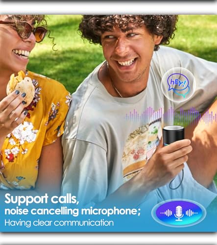 Image of Portable Bluetooth Speaker Case Packed, Mini Speaker, Noise Mic | 12H Battery Life, Metal Cover,TWS Pairing, Wireless Speaker with RGB Lights for Home /Travel /Outdoor /Car /Beach by Music Lovers
