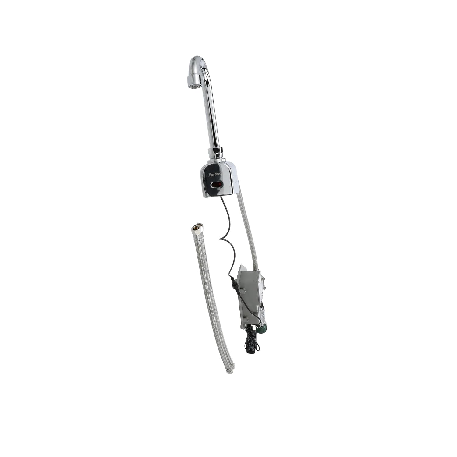 Intelli-Flo EZ Electronic Wall Mount Faucet 6" Gooseneck Spout AC Powered with Thermostatic Mixing Valve and 1.5 gpm Laminar Flow Vandal Resistant