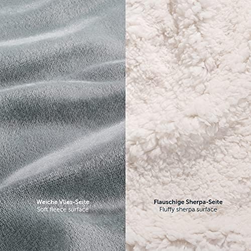 Blumtal Sherpa Fleece Blanket - Super Fluffy and Thick Throw Blanket for Bed and Sofas - Grey, Twin / Double (200 x 150 cm)