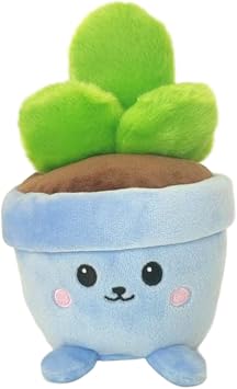Potted Succulent Plant Plush, 7 Inch Cute Smiling Stuffed Animal - Soft Velvet Palm Pals Mini Desk Decor, Plant Lover Gifts, Room Decor Birthday Present