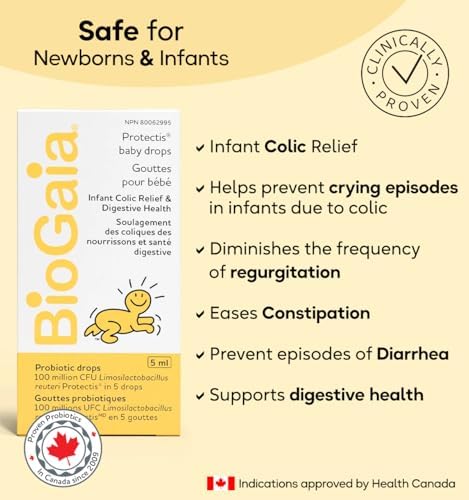 BioGaia Probiotic Baby Drops 5mL (125 Drops) for infant colic relief, newborns and babies
