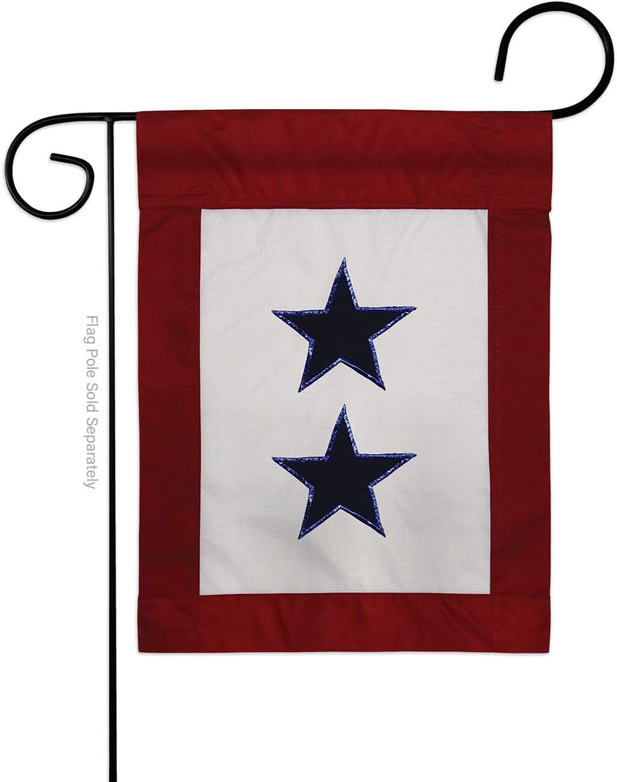 Service Two Blue Star Garden Flag Armed Forces All Branches Support Honor United State American Military Veteran Official Small Decorative Gift Yard House Banner Double-Sided Imported 13 X 18.5