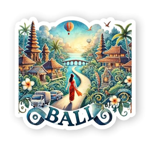 Image of Bali Acrylic Fridge Magnet - UV Textured Printed, Stylish Multicolor Magnet for Fridge, Wardrobe & Metal Surfaces, Pack of 1 (Bali)