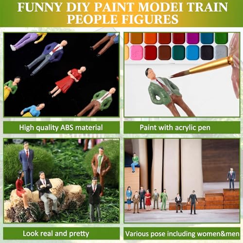 Miniatura 3 de Namalu 50 Personajes En Miniatura Para Modelismo 1:50 Escala Muñecos Figuras De Diorama Figuritas De Personas Blancas Sin Pintar Mini Maquetas Arquitectónica Modelos De Personas Para Escenas Trenes