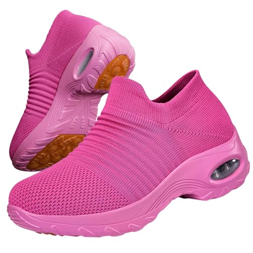 Image of Non Slip Work Shoes Women, Slip On Sneakers Women,Work Shoes Walking Gym Nurse Mesh Casual Fashion Sneakers Comfort Breathable Lightweight