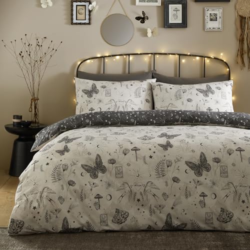 Parure de lit 52% polyester recyclé 48% coton imprimé céleste 200x200