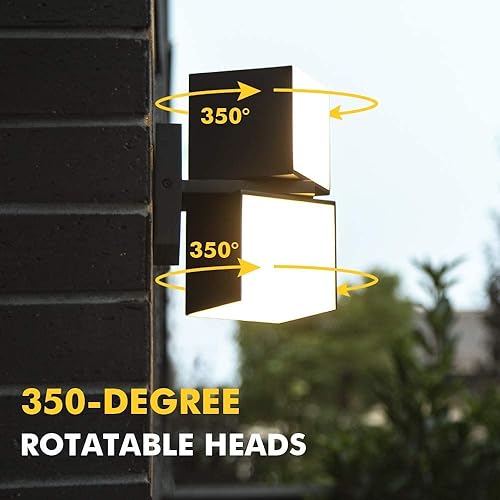 Miniatura 3 de LUTEC Cuba - Lámpara de pared LED para porche de 3000 K, 1100 lúmenes, para exteriores, moderna lámpara de pared, lámpara de pared impermeable para