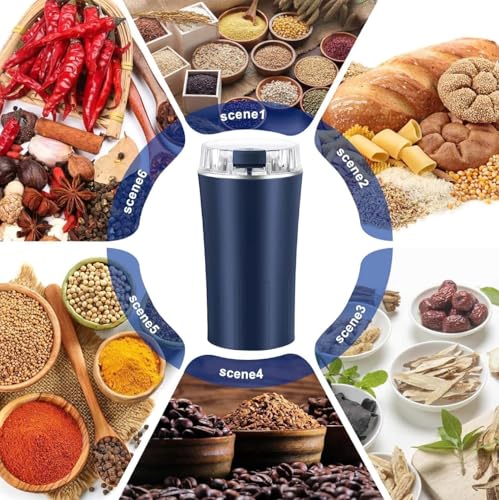 Image of Ortable Electric Coffee & Spice Grinder - Stainless Steel 4 Blade Dry Grinder Machine.