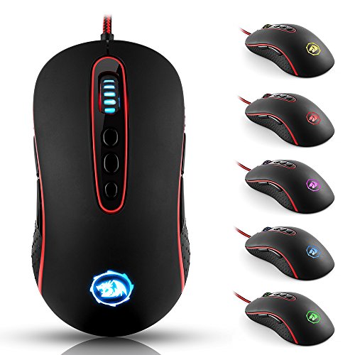 Souris gaming programmable noire filaire 4000 DPI capteur optique avec 11 boutons configurables