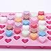 CIMERAC Silicone Mold Mini Heart Shape Silicone Ice Cube Molds Trays/Chocolate Mold Pink Set of Two