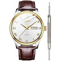 OLEVS Men's Waterproof Analog Quartz Leather Watch (Various) only .94: eDeal Info