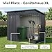 Albatros Profi Gerätehaus L – verzinktes Metall in Anthrazit (RAL 7016) | 190x122x173cm, 3,9m³ | Inkl. Schloss & Werkzeughaken | wetterfester Geräteschuppen, Gartenschrank, Gartenhaus