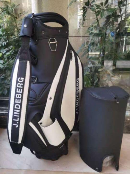 J.Lindeberg キャディバッグ ブラック/ホワイト 人気ジェイリンドバーグJ.LINDEBERG キャディバッグ ゴルフバック