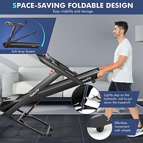 Image of Goplus 4.75HP Folding Treadmill with 15% Auto Incline, Electric Superfit Treadmill w /Voice and APP Control, 20 Preset Programs, LED Touch Screen, Walking Jogging Running Machine for Home Office