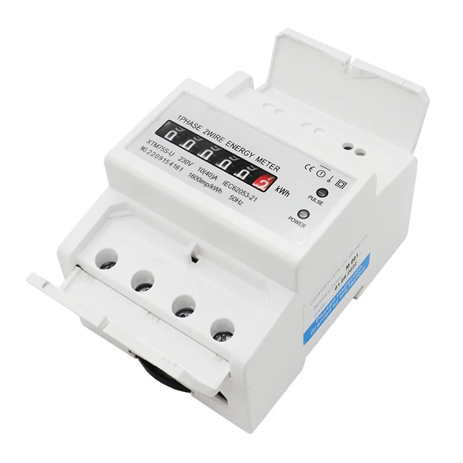 Medidor de energía Medidor de energía eléctrica monofásico Alta Carga Carril DIN de 35 mm 50 Hz 100 A 4P Pantalla de Contador XTM75S-U 1 Clase(20-80a)