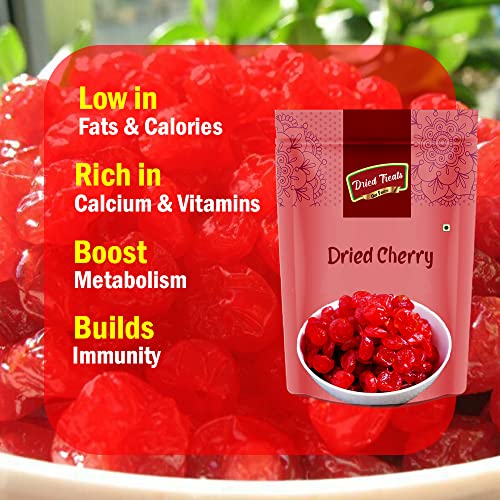 Image of Dried treats Dried Cherries 500 Grams (250 Grams X 2) - Juicy, Sweet and Chewy Snack Rich in Vitamins & Fiber | Loved by Kids, Travellers and Cooking Friendly Moms | Easy to Pack for Lunchboxes, Trips, or Decorating Cakes, Cupcakes, Ice-Cream and More | Ready to Eat Sweet Red Cherry