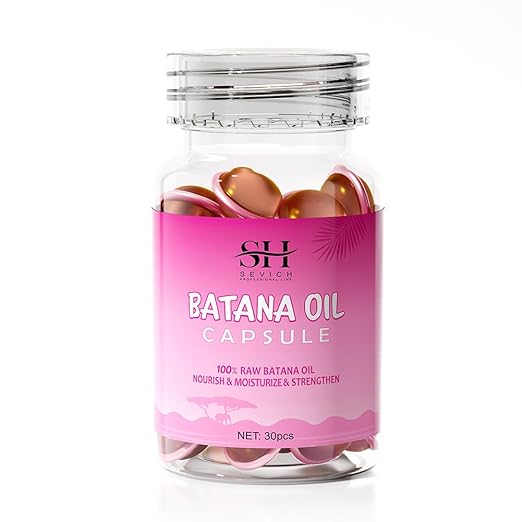 SEVICH Raw Batana Oil for Hair Growth,100 Percent Pure Batana Oil - Dr Sebi Organic From Honduras, Repair Damaged Hair, Nourishes Thin Hair Scalp Skin and Loss Hair Growth, Capsules 30Pcs