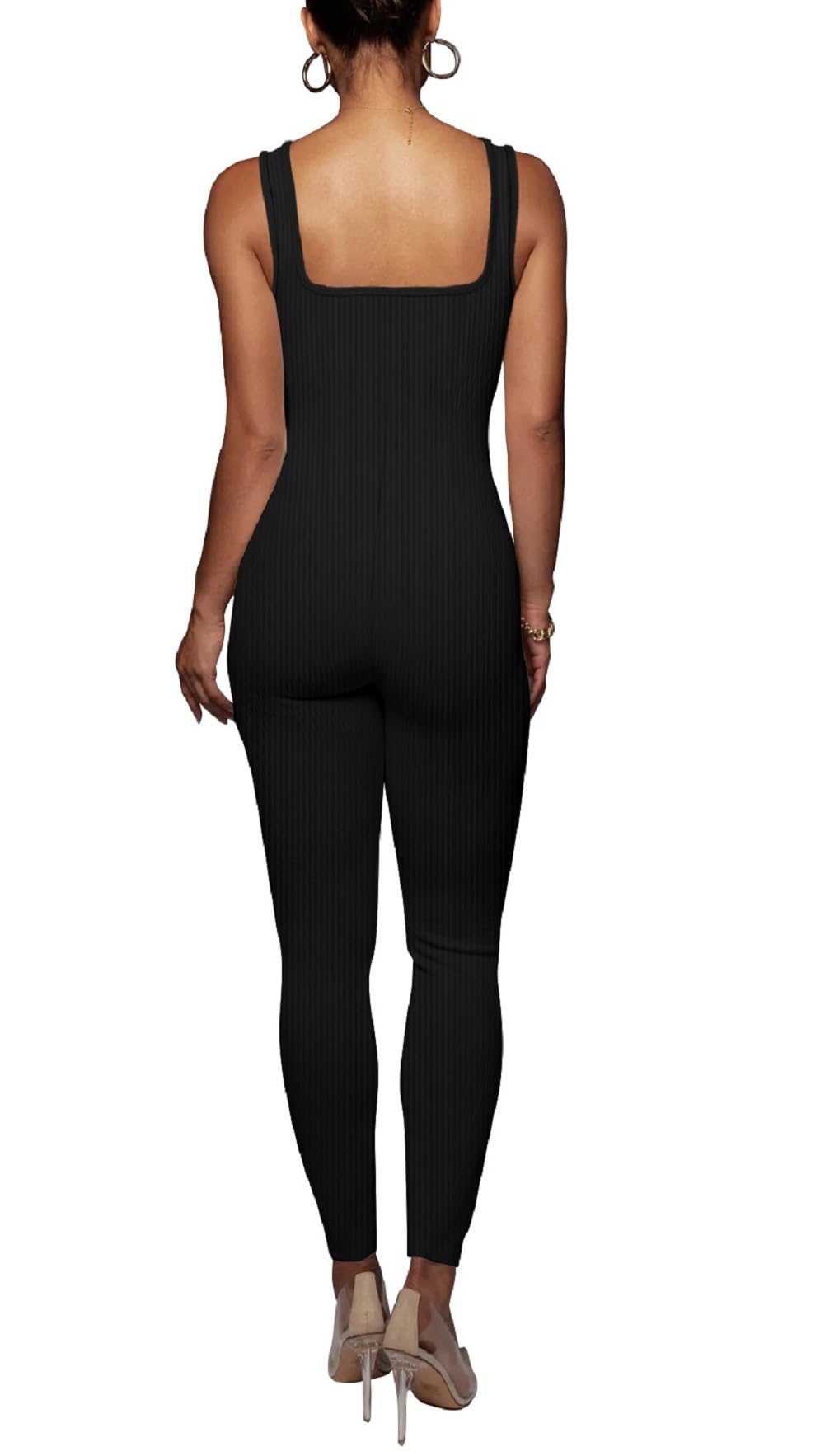 Jumpsuit Deportivo Mujer Push Up Traje Tirantes Deporte Una Pieza Chandal Mono Espalda Descubierta Sin Mangas Body Reductor Gym Largo Mameluco Veranno Pelele de Yoga Ropa para Gimnasio Fitness
