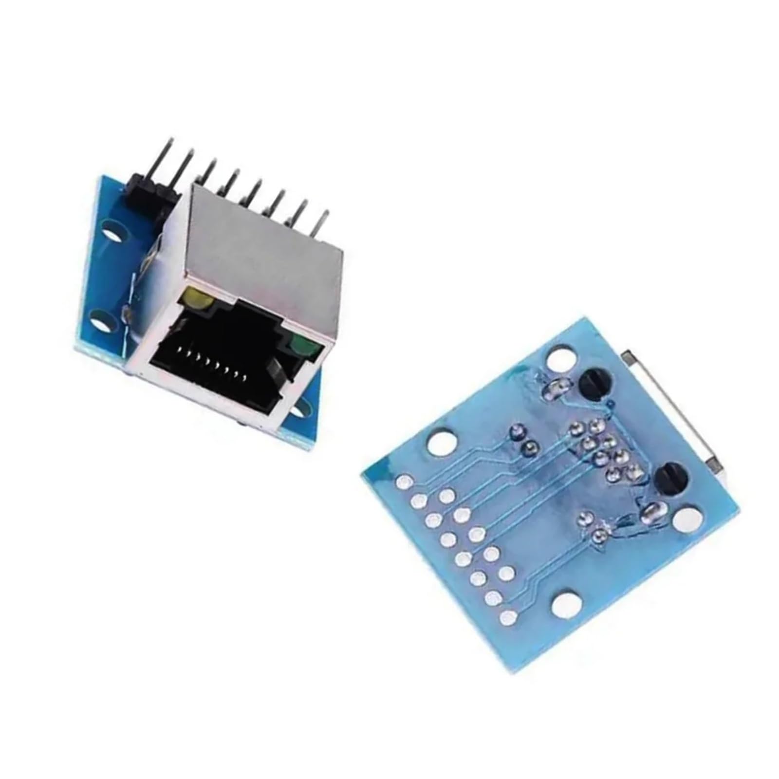 2/5 szt. płyta rozdzielcza RJ45 ze światłami LED 8P8C żeńskie gniazdo adapter adapter test z nagłówkami pinowymi (2 szt.)