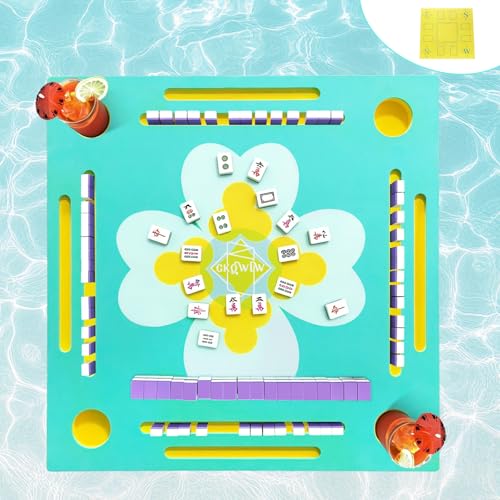 Mesa Flotante Mahjong para Piscina Doble Cara Multiuso