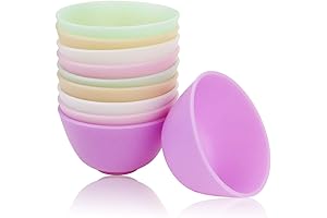 BILLIOTEAM 10 PCS Colorful Silicone Mixing Bowls
