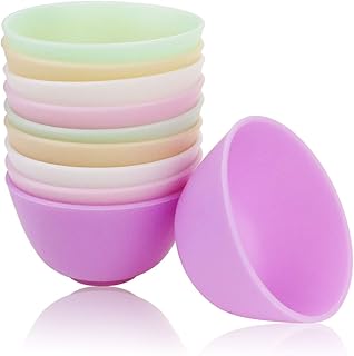 BILLIOTEAM 10 PCS Multi colorful Silicone Mixing Bowl,Reusable Prep and Serve Bowls Condiment Bowls Facial Mask Bowl for S...