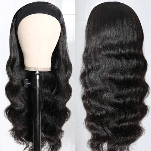 Image of Celiarita Headband Wig Body Wave Human Hair Wigs 22 inch None Lace Front Wigs Machine Made Virgin Headband Human Hair Wigs for Black Women Body Wave Headband Wig Human Hair Natural Color