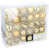 60 PALLINE DI NATALE DORATE - Con questo set di palline di Giftsome, ricevi un totale di 60 palline dorate e una cima dorata per l'albero, che ti permettono di riempire completamente il tuo albero di Natale.