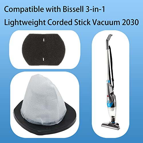 Image of 2 Pack 2030 Vacuum Filter and 4 Pack Foam Filter Compatible with Bissell Vacuum Cleaner Models 2030, 20303, 20306, 20307, 20309, 2030H, 2030V, 2030X, 2030Z