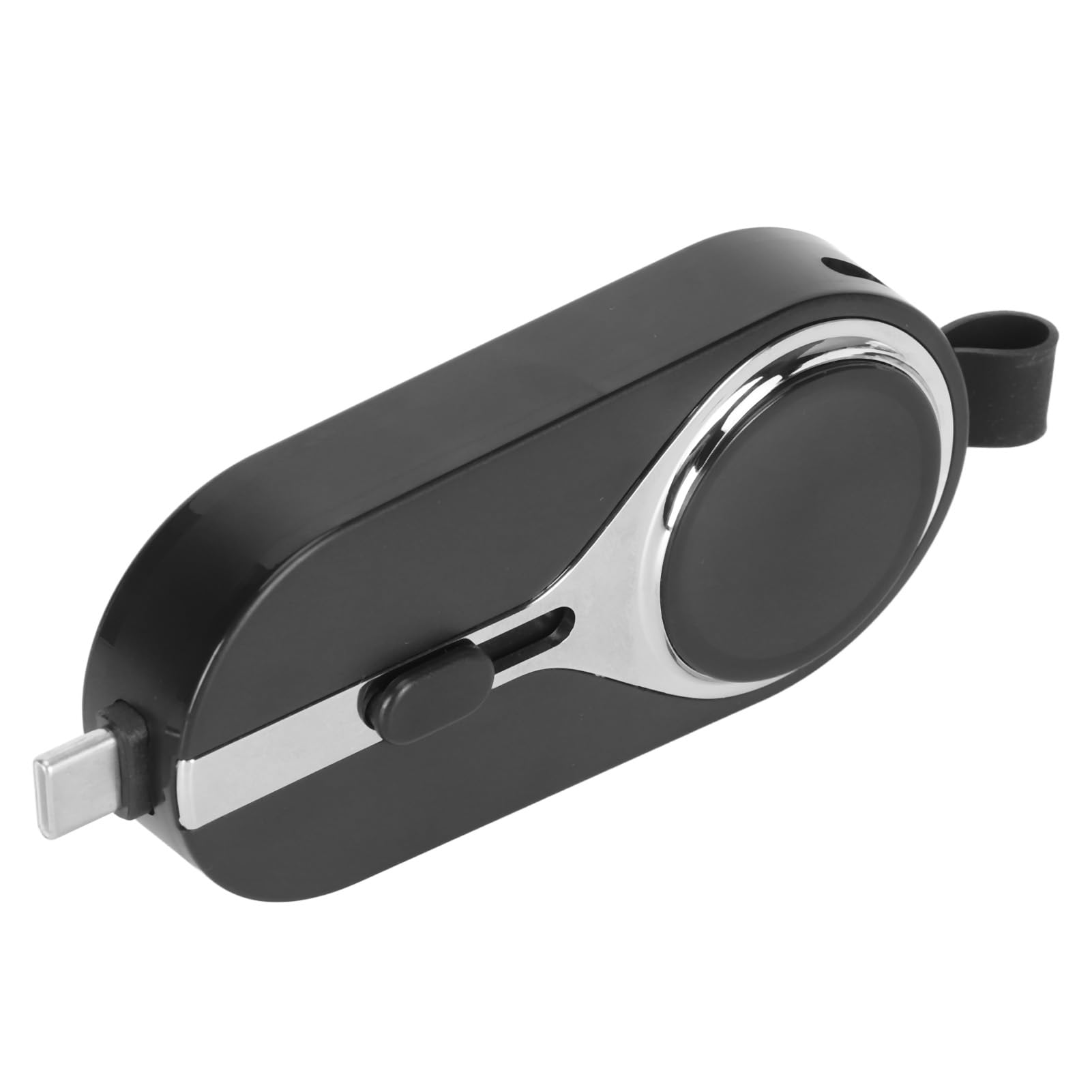 AMONIDA Mini Banque d'alimentation Portable, Porte-clés, 2000mAh, Chargeur d'urgence Compact, pour Montre et Téléphones iOS, Voyage en Plein Air (Black)