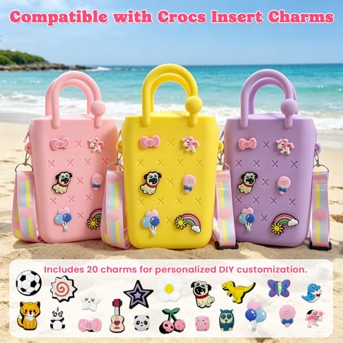 Mini bolso de silicona con cremallera y correa ajustable miniatura 5