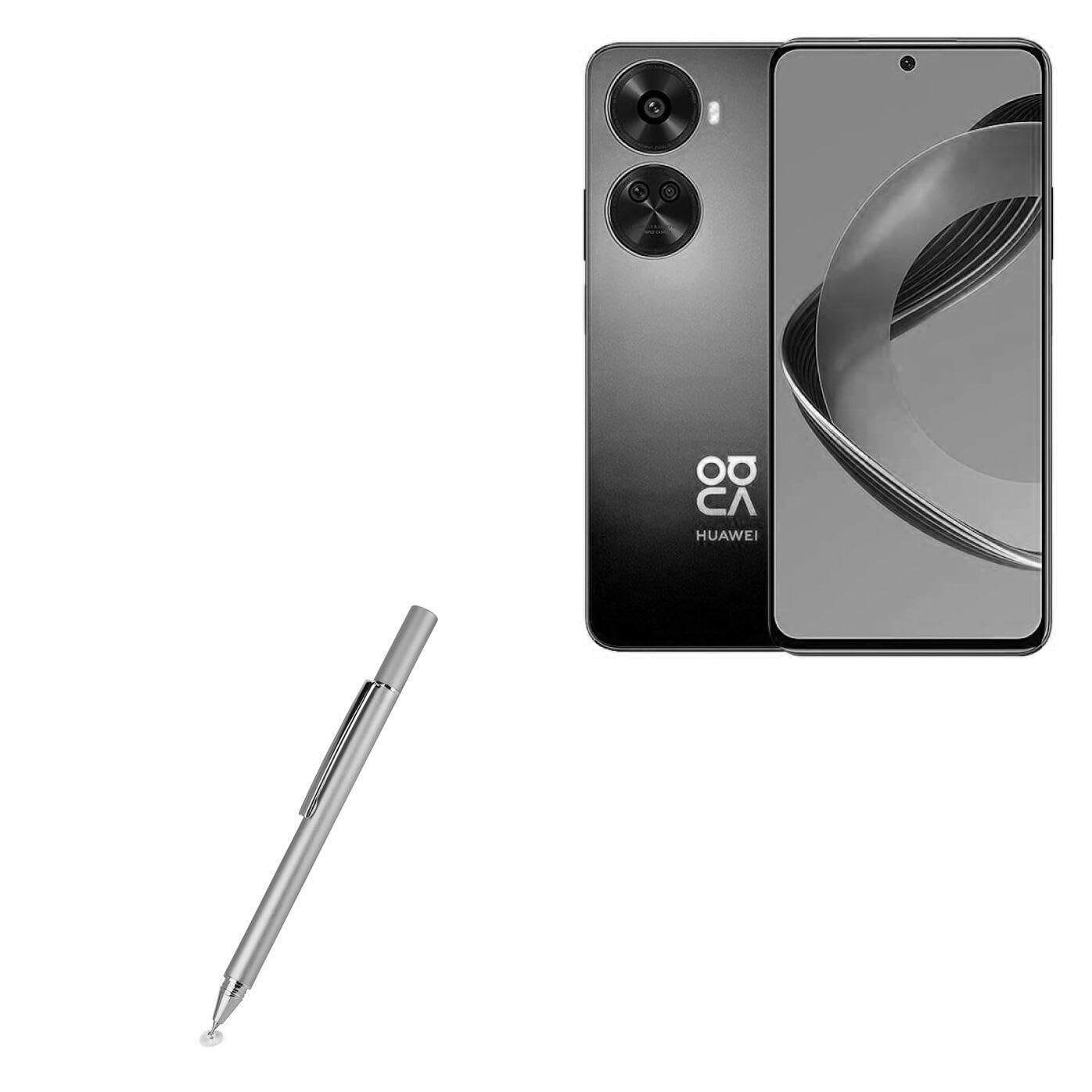 BoxWave Stylus Pen Compatible with Huawei nova 12 SE - FineTouch Capacitive Stylus, Super Precise Stylus Pen - Metallic Silver